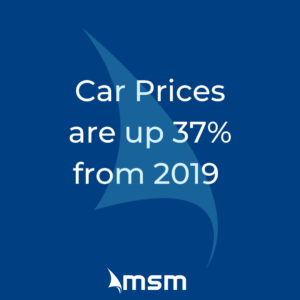 how much are car prices up