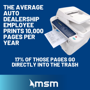 How many pages do auto dealerships print 